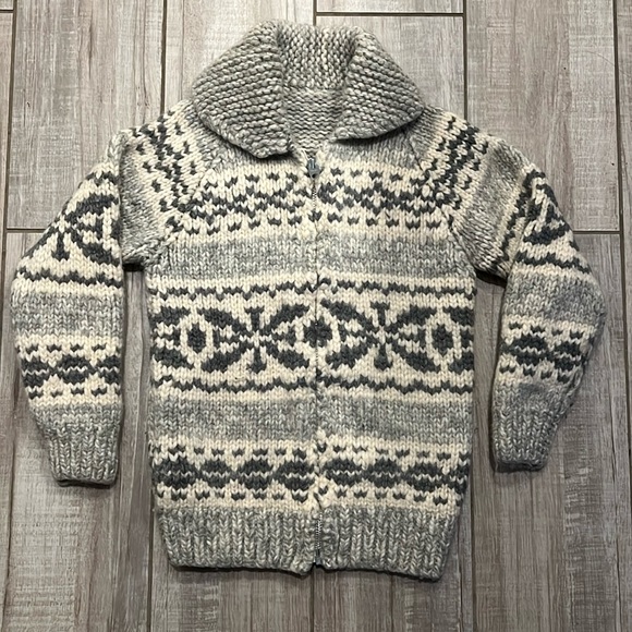 Jackets & Blazers - Hand knit Cowichan/Siwash wool sweater jacket.